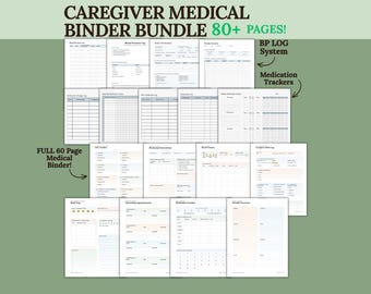 Medical Binder, Caregiver Binder, Medical Binder Printable, Chronic Illness Binder, Caregiver Daily Log, Medical Appointment Tracker