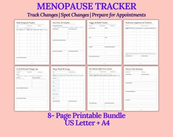 Perimenopause Tracker | Menopause Tracker | Menopause Symptom Tracker | Perimenopause Journal | Menopause Journal | Symptom Tracker