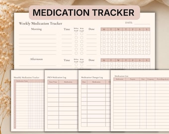 Medication Tracker, Medication Log, Medicine Tracker, Medication Administration Record, Medication List, Daily Medication Tracker