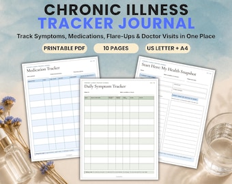 Chronic Illness Tracker Journal | Symptom Tracker | Medication Tracker | Pain Tracker | Lab Results Tracker | Chronic Illness Planner