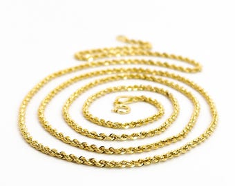 18k 1.66 Solid 18k Gold Necklace-Handcrafted Italian Jewelry - 750 Yellow Gold Chain -Textured Luxury Statement Pendant -Timeless Investment