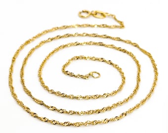 Collar de oro macizo de 18 quilates (1,05 pulgadas) - Joyería italiana artesanal - Cadena de oro amarillo de 750 - Colgante de lujo texturizado - Una inversión atemporal