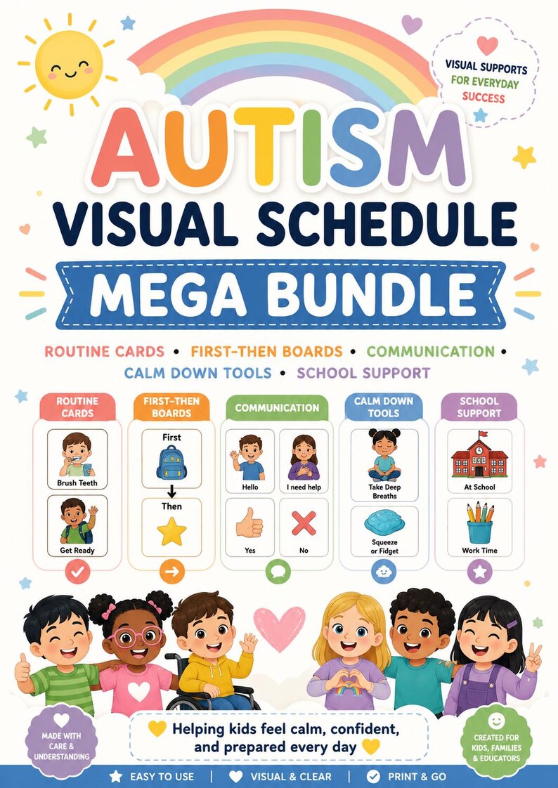 Printable Autism Visual Schedule Mega Bundle for Calm Routines, Big ...