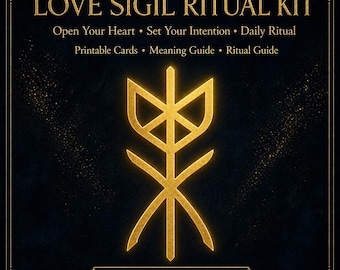Self Love Ritual Kit, Love Sigil Printable Card, Phone Wallpaper, Meaning Guide, Digital Download