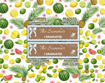Sommer Abschluss Banner Vorlage | Class of 2026 Beach Party Dekoration (Digitaler Download)