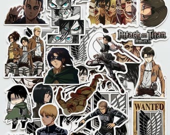 Attack on Titan Sticker Pack - 50-teiliges Vinyl-Aufkleber-Set für Laptop, Wasserflasche & Geschenke