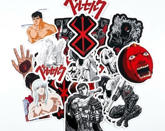 Guts Griffith Sticker Pack 25pcs | Dark Fantasy Anime Sticker Set | Waterproof Stickers | Laptop Water Bottle Sticker Pack