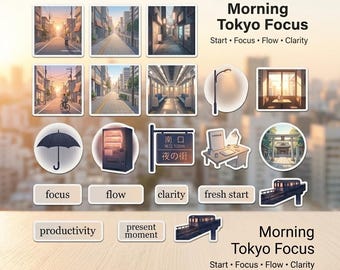 Morgen Tokyo Sticker Pack | Japanische Studie Vinyl-Aufkleber