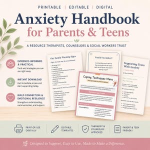 Anxiety Handbook for Parents & Teens | Coping Skills Activities (Digital Download)