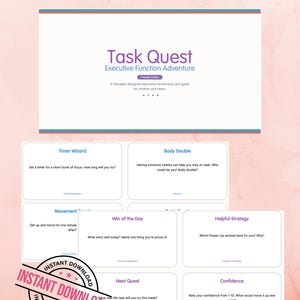 Task Quest Executive Function Game | Therapy Cards for Teens, Kids (Digital Download)