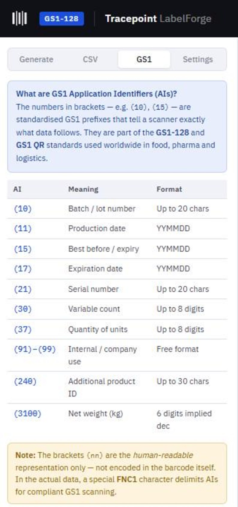 Generate GS1 Barcode & QR Labels From Product Data. Print Individually ...