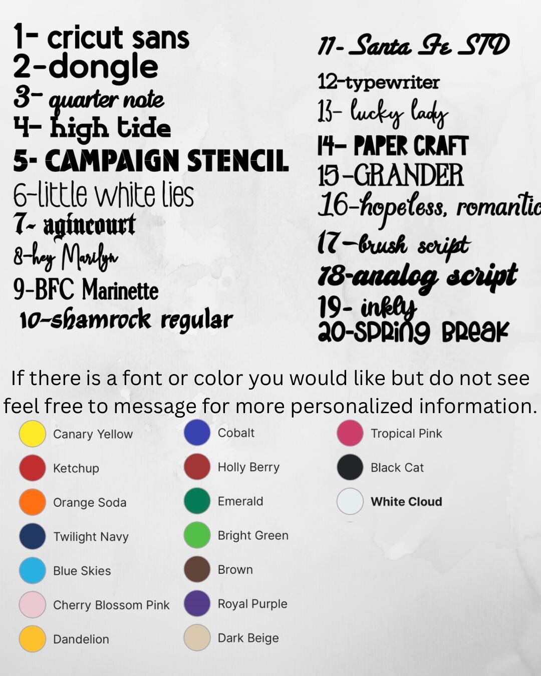 Custom Vinyl Decals: Choose Font, Color, Size – Personalized Stickers ...