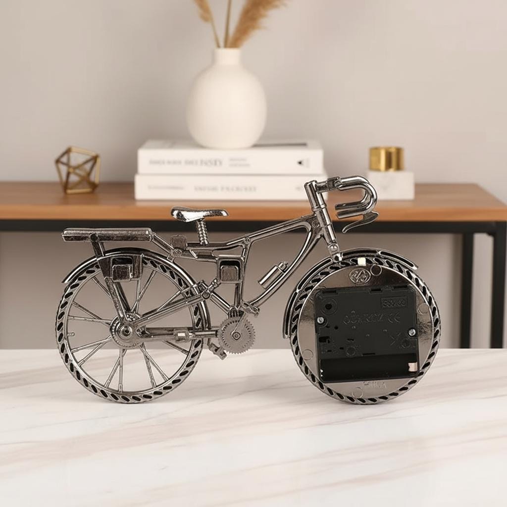 Retro Bicycle Desk Clock, Analog Alarm Clock Decor, Bike Shaped Table ...