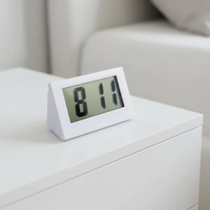 Mini Digital Desk Clock with Date, Silent Bedside Clock, Portable LCD Table Clock, Simple Car Dashboard Clock, Student Study Room Clock