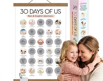 Mother Daughter Scratch Off Activity Poster, 30 Adventure Ideas, Framed Keepsake, Mom Birthday Gift