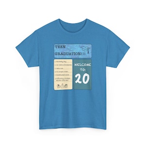No Longer a Teen Shirt • 20th Birthday Gift for Son • Funny 20 Years Old T‑Shirt • Turning 20 Boy Gift • Hello Twenties Tee