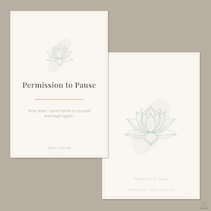 Permission to Pause Cards | Slow Living Self Care Prompts (Digital Download)