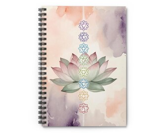 Chakra Lotus Spiralblock | Liniertes Journal