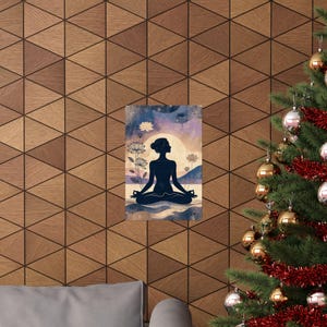 Meditation Silhouette Poster | Yoga Wall Art | Lotus Flower Spiritual Decor image 12