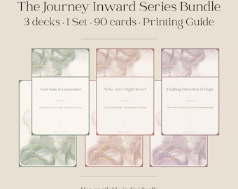 Journey Inward Prompt Cards Bundle | 90 Gentle Journal Prompts (3 Decks)