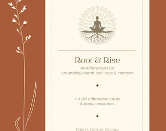 Root & Rise Yoga Affirmation Cards | Printable Mindfulness Deck (PDF Download)