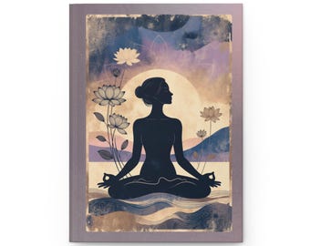 Meditation Silhouette Journal | Lotus Moon Hardcover Journal