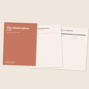 Formularios de observación Montessori / Herramientas de reflexión para docentes / Educación infantil / Documentación del aula preescolar / Registro de calificaciones del alumno