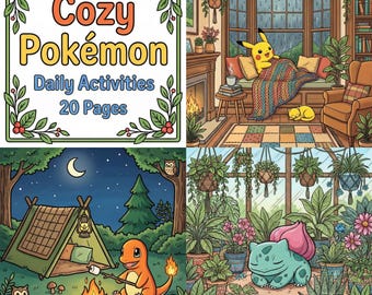 Gemütliches niedliches Monster Malbuch, Taschenkreaturen Malseiten für Kinder und Erwachsene, 20 druckbare Malseiten