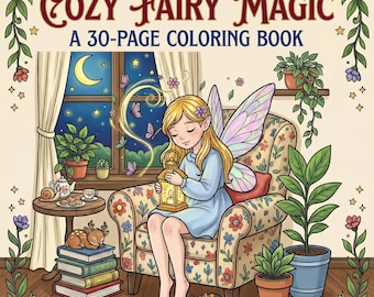 Fee Malbuch, süsse Fee Malseiten, zauberhaftes Malbuch für Kinder und Erwachsene, druckbares Malbuch der Fantasie