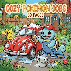 Cute Monster Jobs Coloring Book, Cozy Fantasy Creatures Professions Coloring Pages, 30 Printable Coloring Pages