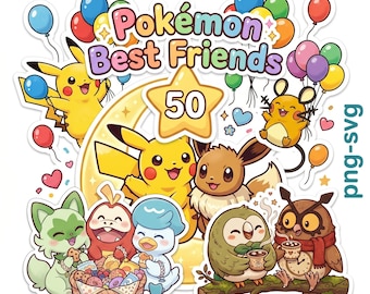 Cozy Best Friends Pocket Stickers - 50 süße Stickers PNG, SVG & PDF