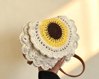 Boho gehaakte crossbodytas, handgemaakte katoenen zomerstrandportemonnee, vakantietas dames