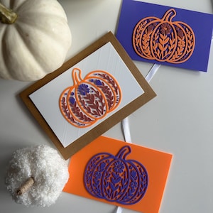 3D print file | Autumn card | Floral pumpkin | 3mf stl format incl. commercial use | Autumn love | Postcard | Hello Autumn | Cozy
