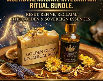 Botanical Bundle: 1, 4OZ Radiants Roots Hair Growth Oil. 1, Golden Glow Botanical Bar(facial)