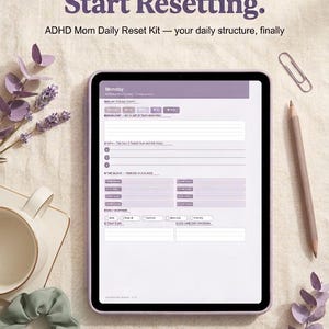 ADHD Mom Daily Planner | Neurodivergent Reset Kit (Instant Download PDF)