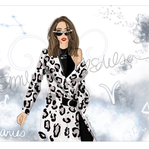 Fashion Illustration Aries Zodiac By Emily Brickel Edelson