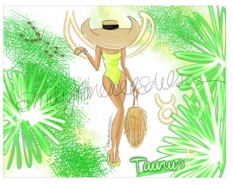 Fashion Illustration Taurus Zodiac By Emily Brickel Edelson