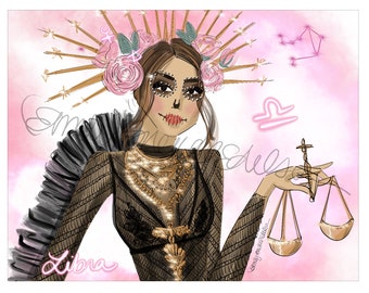 Fashion Illustration Libra Zodiac By Emily Brickel Edelson