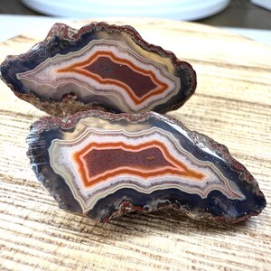 Matching Pair Alimajo Malawi Agate Halves - Baby Candy Agate Specimen.