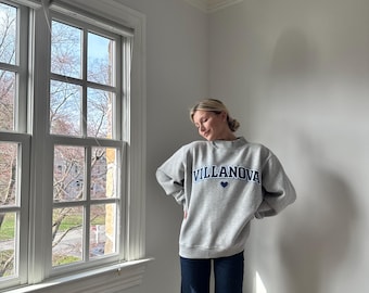 Sudadera Villanova de cuello alto, estilo universitario preppy, estilo universitario, ropa Villanova