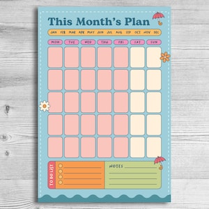 Coastal Aesthetic Planner Daily Weekly Monthly Bundle Pastel Color Design Cute Office Supplies Desk Organization System Premium Quality Paper Beautiful Pattern Detail Productivity Enhancement Tool Time Management Helper Work Planning