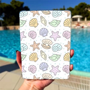 Kindle Case Insert Kobo Ereader Accessory Beach Bookish Gift for Her Personalized Kindle Clear Custom Cardstock Design Seashell Ocean Wave