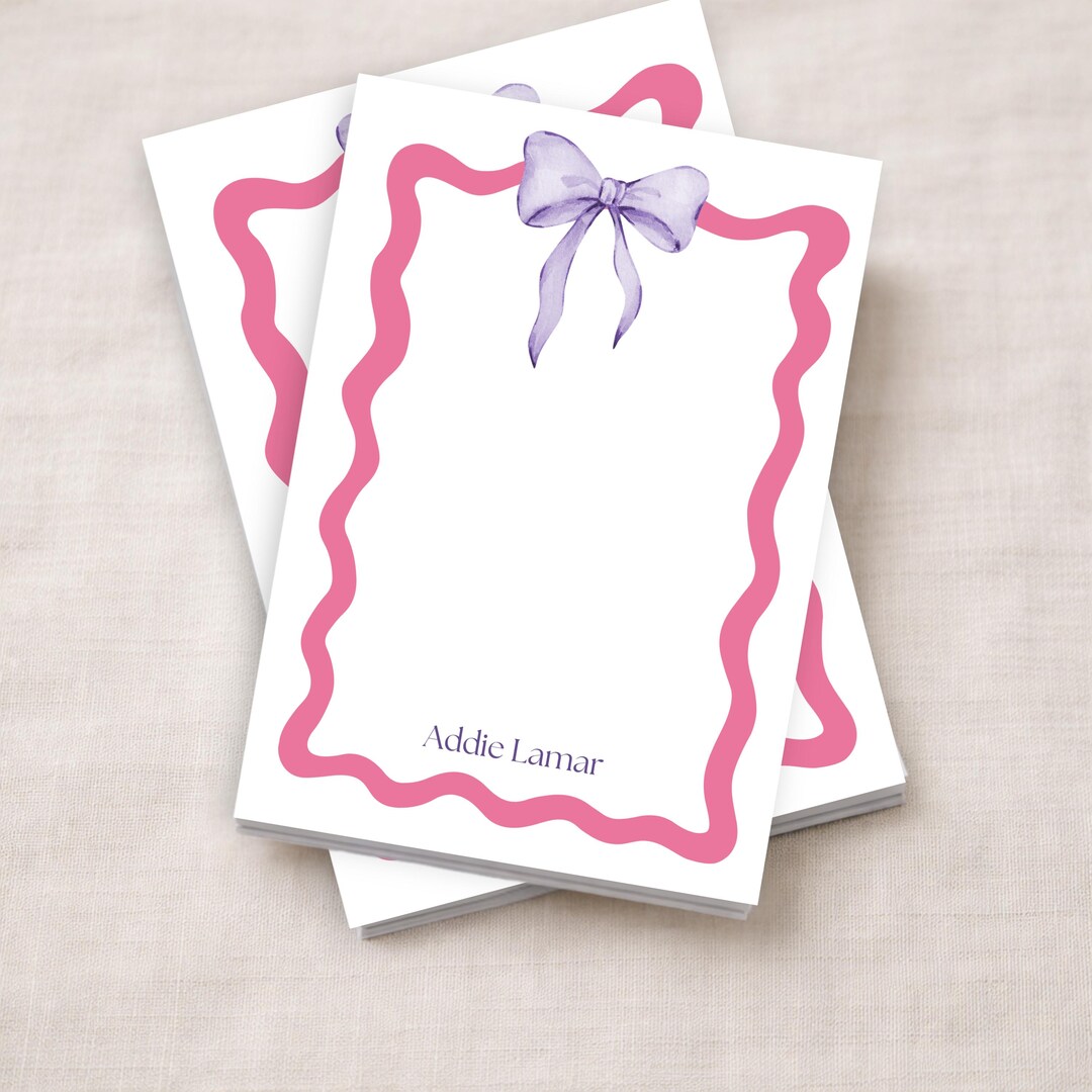 Personalized Notepad Bow Design Cute to Do List Pad Preppy Stationary ...