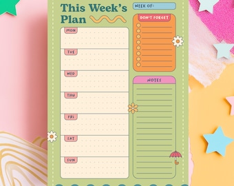 Pastel planner bundel dagelijks wekelijks maandelijks planner set leuke retro planner leraar waardering cadeau bureau briefpapier organisator bundel