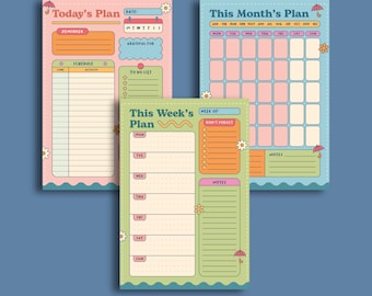 Pastelkleur Planner Bundel Dagelijks Wekelijks Maandelijks Leraar Waardering Cadeau Briefpapier Schattig Bureauopberger Productiviteitssysteem Tijdmanagement