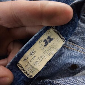 VTG Y2K Wrangler Jeans Mens 32x32 Blue Slim Fit Straight Leg Western Made in USA image 16