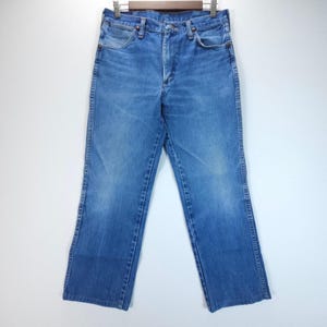 VTG Y2K Wrangler Jeans Mens 32x32 Blue Slim Fit Straight Leg Western Made in USA image 1