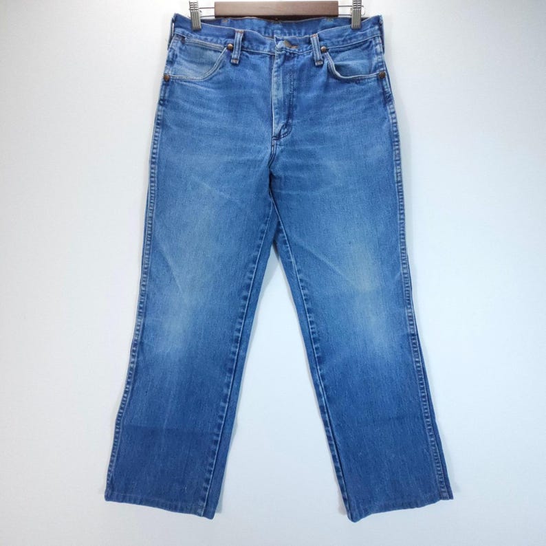 VTG Y2K Wrangler Jeans Mens 32x32 Blue Slim Fit Straight Leg Western Made in USA image 1