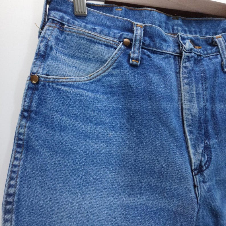 VTG Y2K Wrangler Jeans Mens 32x32 Blue Slim Fit Straight Leg Western Made in USA image 6