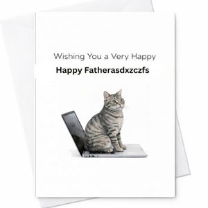Ti auguro un felicissimo papàasdxzczfs Divertente biglietto per la festa del papà Biglietto per papà Gatto Laptop Biglietto umoristico Regalo per papà C1401